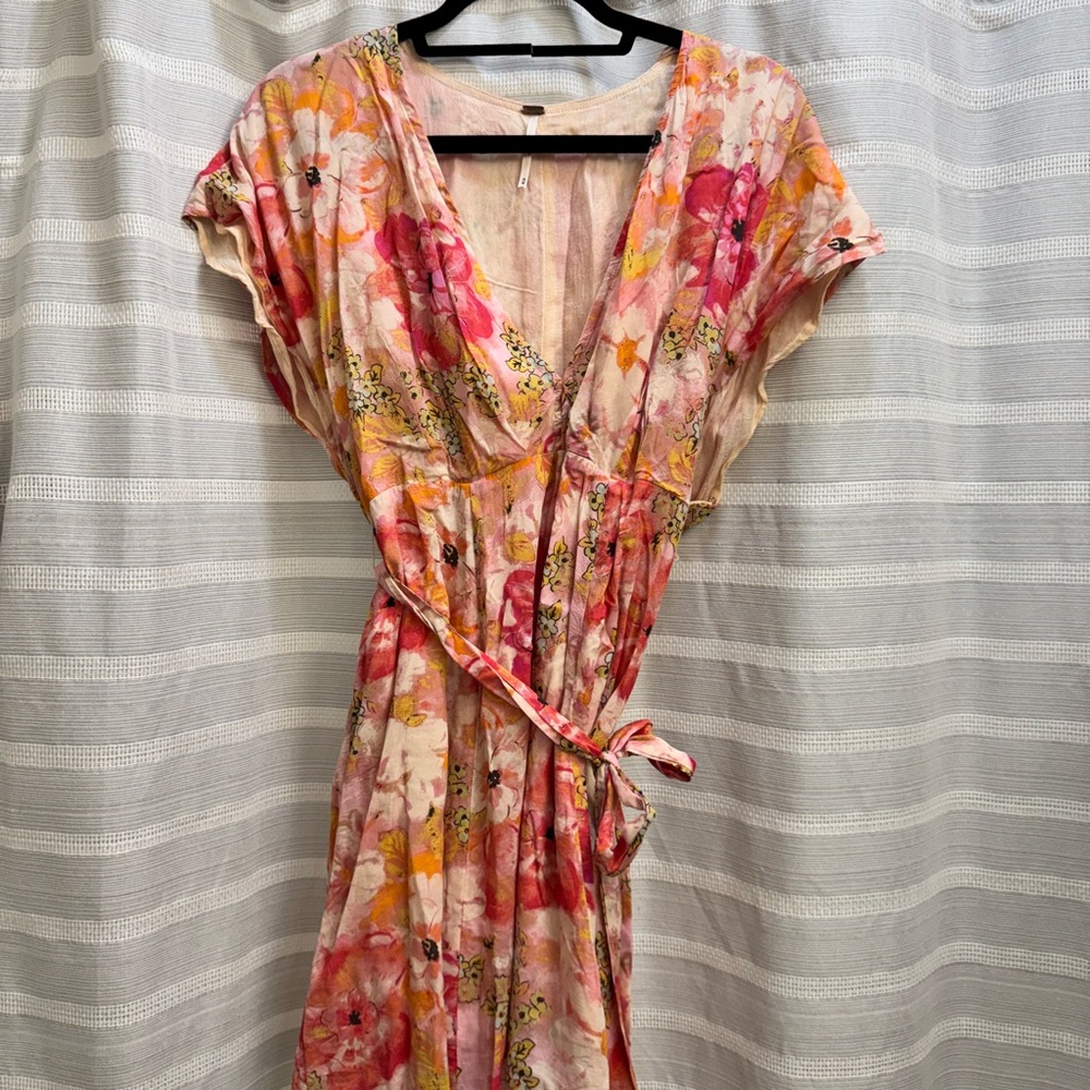Floral Wrap Free People Dress with Tie Waist
